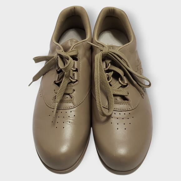 SAS Womens Free Time Walking Shoe Mocha Leather Sz 9 Orthopedic Comfort Lace Up - Picture 8 of 16